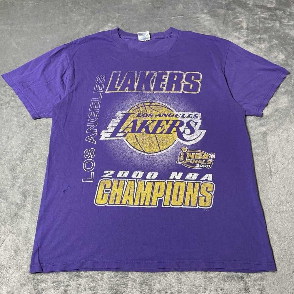 VTG Los Angeles Lakers Shirt 2000 NBA Champions Purple NBA Final‎ Size Large